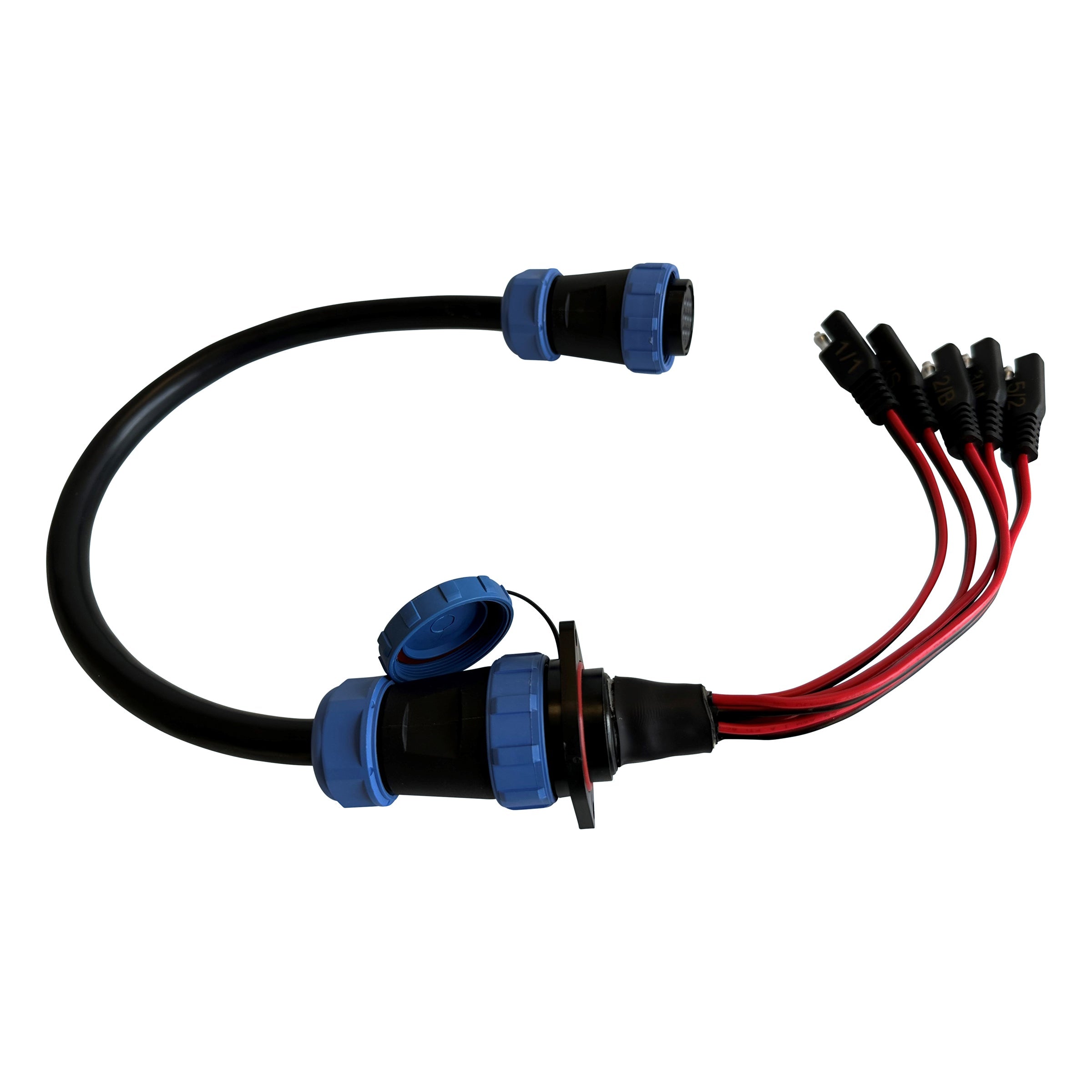Kit de cavaliers à déconnexion rapide, étanche, 5 circuits, montage sur panneau et faisceau de cavaliers à deux fiches (YP-QD5X-18K)