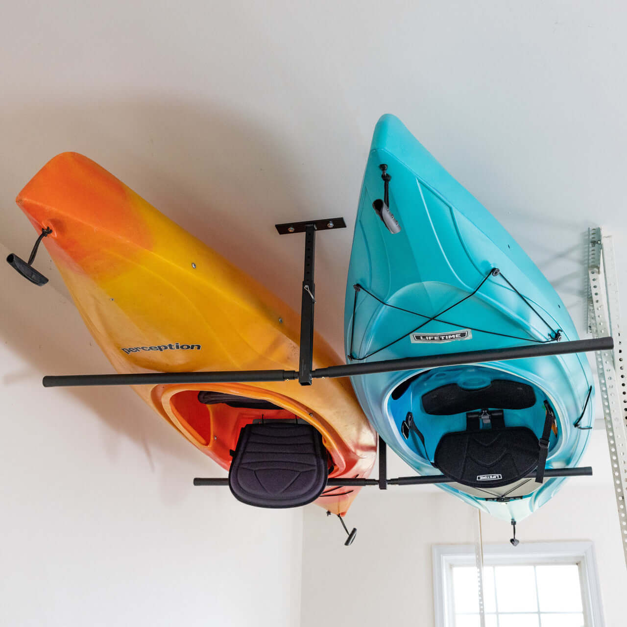 Hi-Port 2 | Support de rangement pour kayak au plafond ajustable | Double | Peut supporter 150 lbs