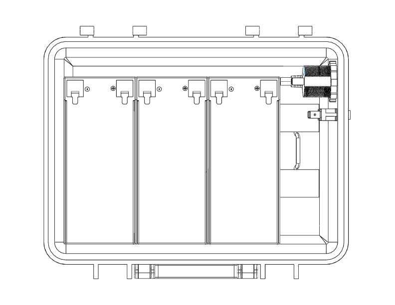 Station d'alimentation portable avec système de commutation numérique sans fil à 5 circuits (piles non incluses)