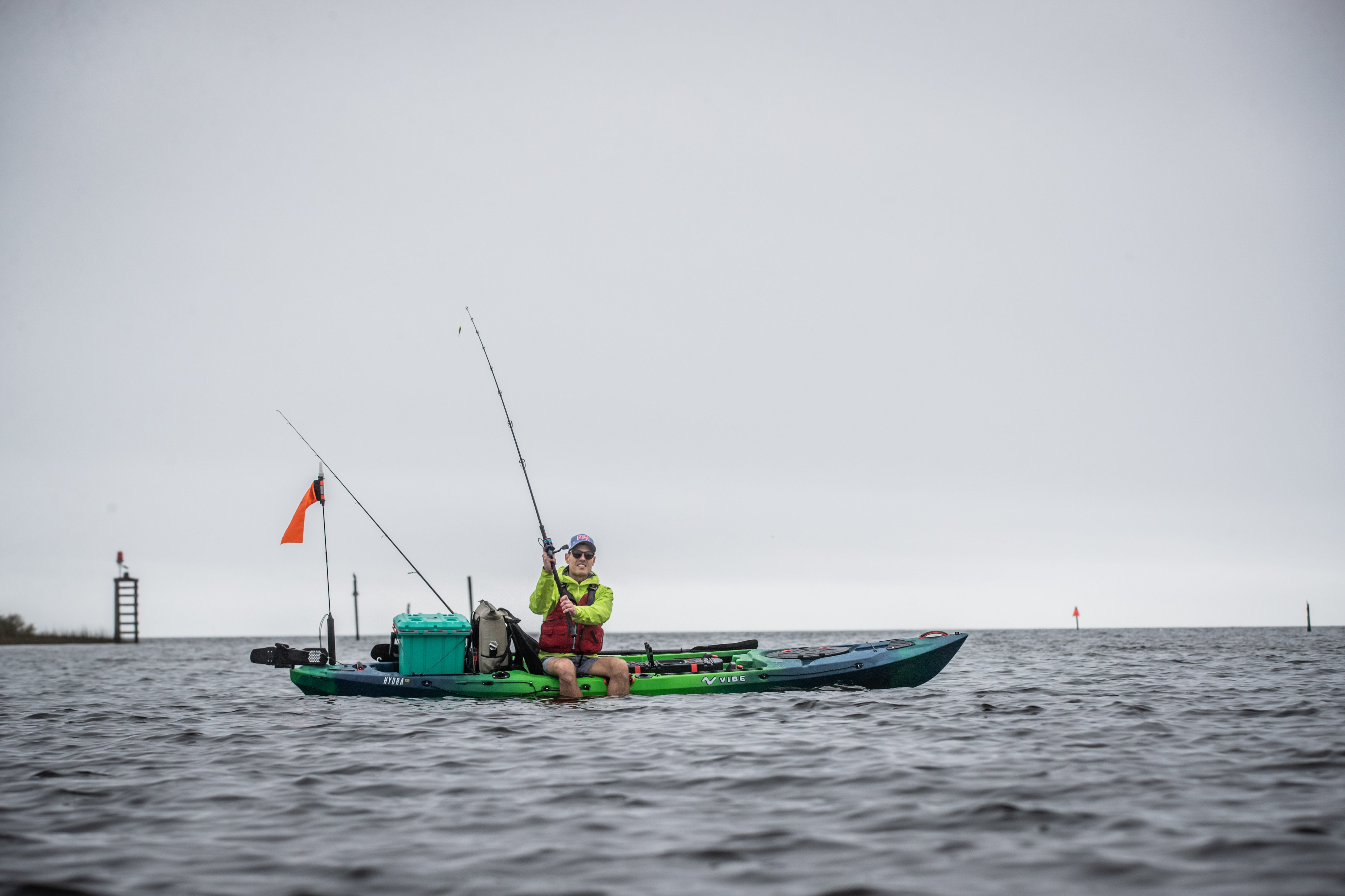 Hydra 130 + 40% off accessories bundle! Including: Ember Carbon Paddle + Kayak Stand + 30 oz Tumbler + Mesh Tackle Tray Sleeve + Anchor Trolley + 25L Dry Bag