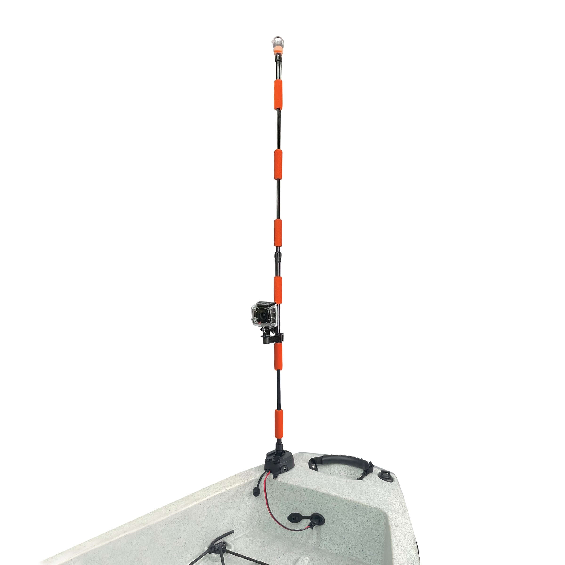 Paratonnerre YP-LR360-PRO - NOUVEAUX connecteurs électriques filetés améliorés - Lumière de sécurité extensible et alimentée à 360 degrés, drapeau et support d'accessoires en option