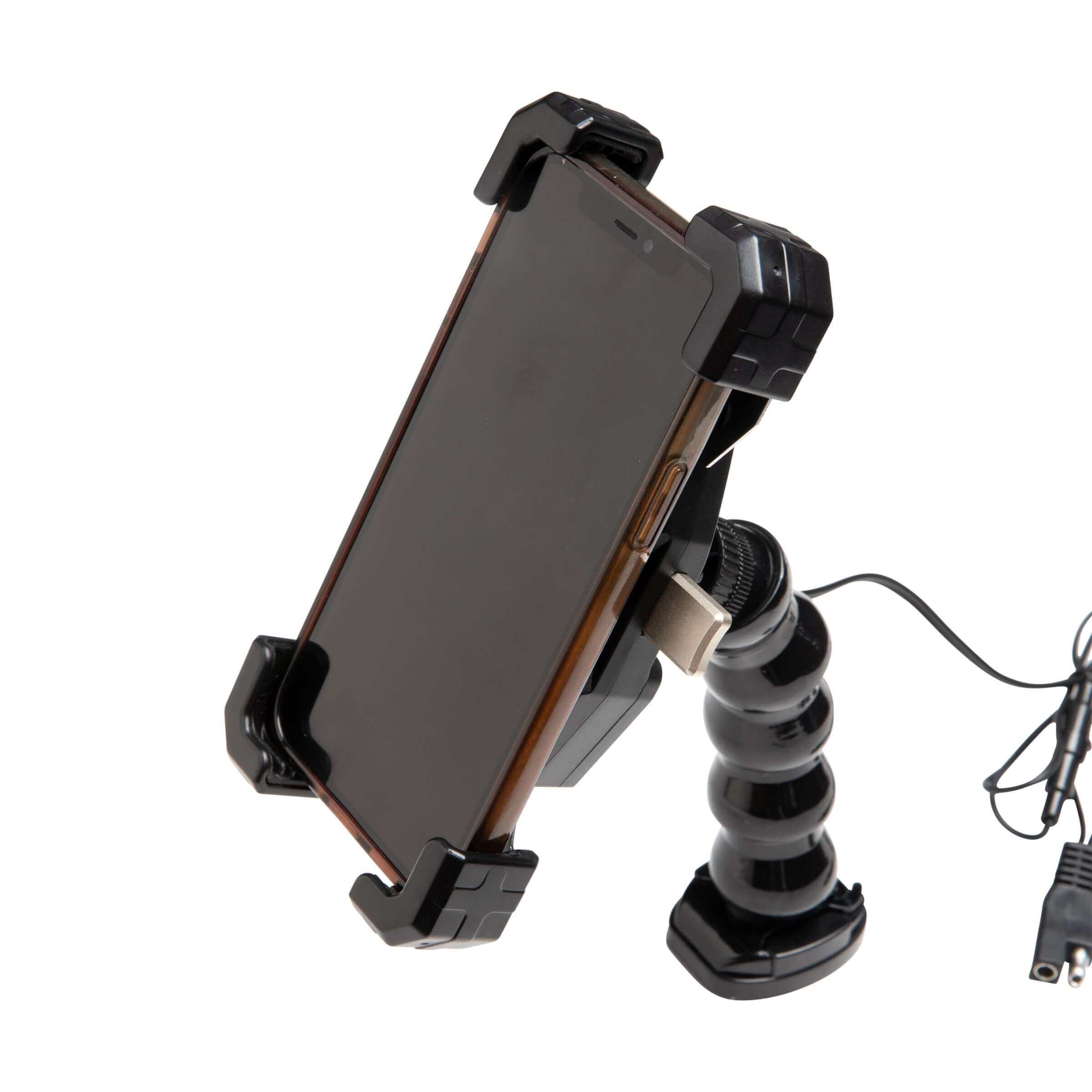 YP-MPWC Chargeur rapide sans fil pour téléphone portable 12 volts (15W) | Utilisation d'une seule main | Support d'action à col de cygne réglable à 360 degrés