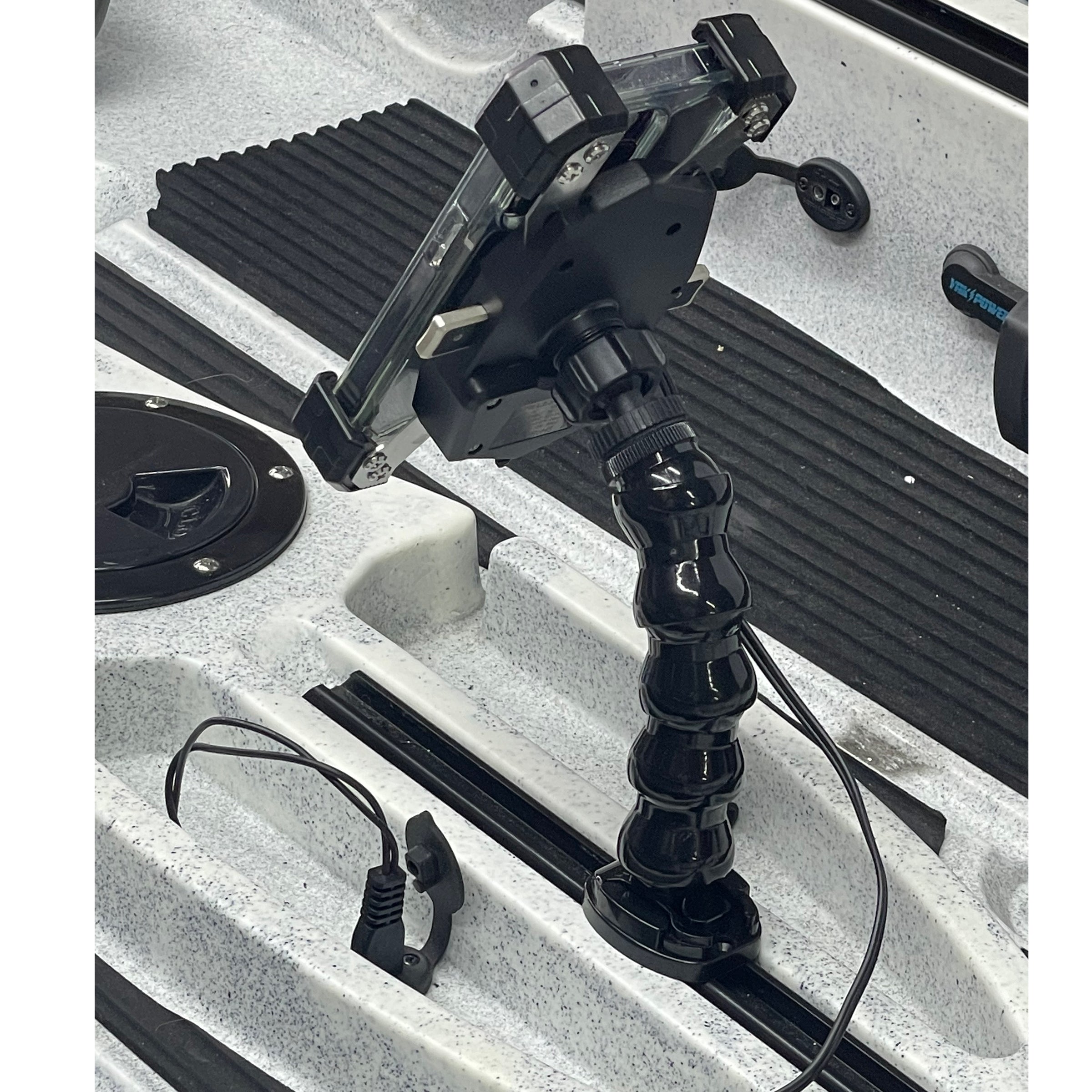 YP-MPWC Chargeur rapide sans fil pour téléphone portable 12 volts (15W) | Utilisation d'une seule main | Support d'action à col de cygne réglable à 360 degrés