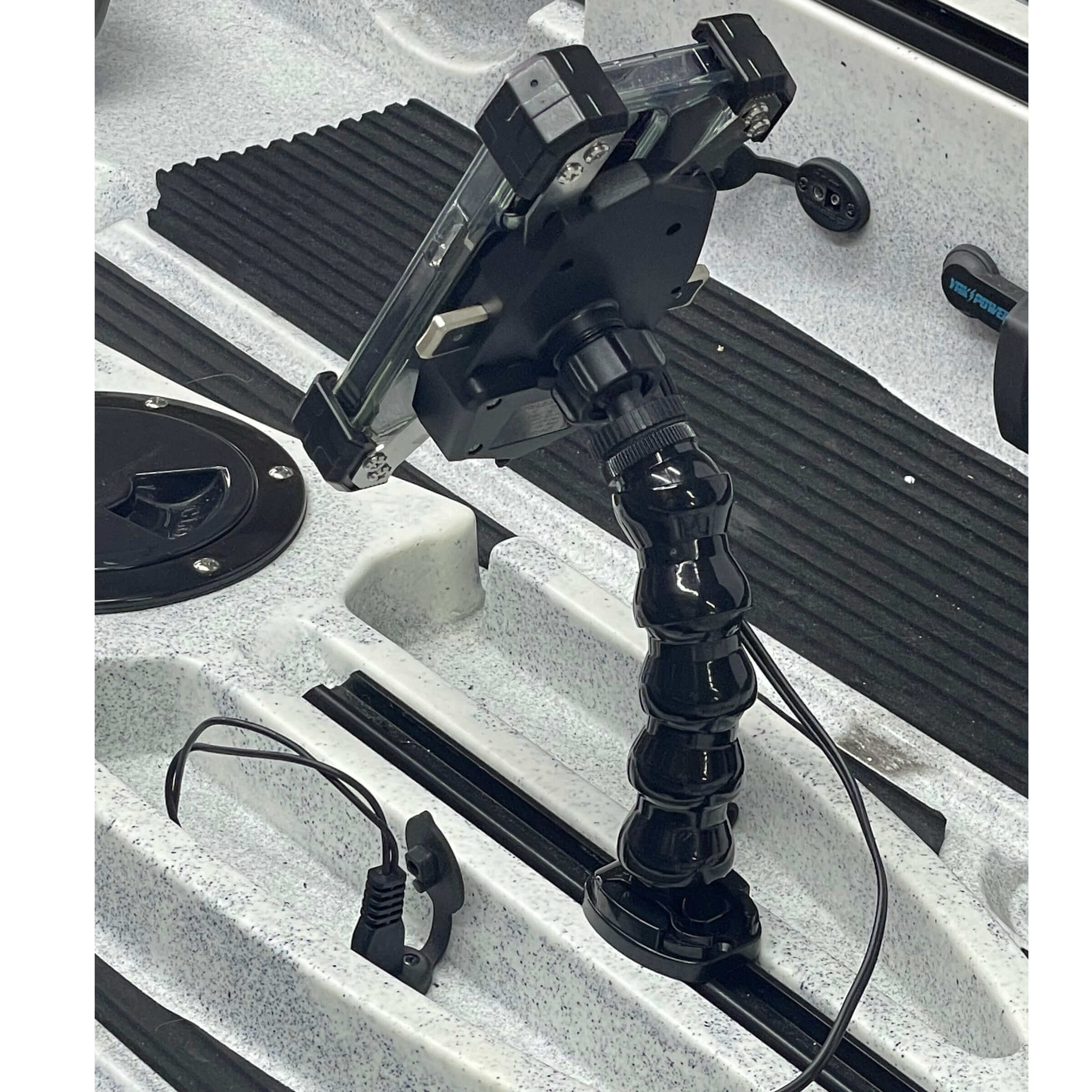 YP-MPWC Chargeur rapide sans fil pour téléphone portable 12 volts (15W) | Utilisation d'une seule main | Support d'action à col de cygne réglable à 360 degrés