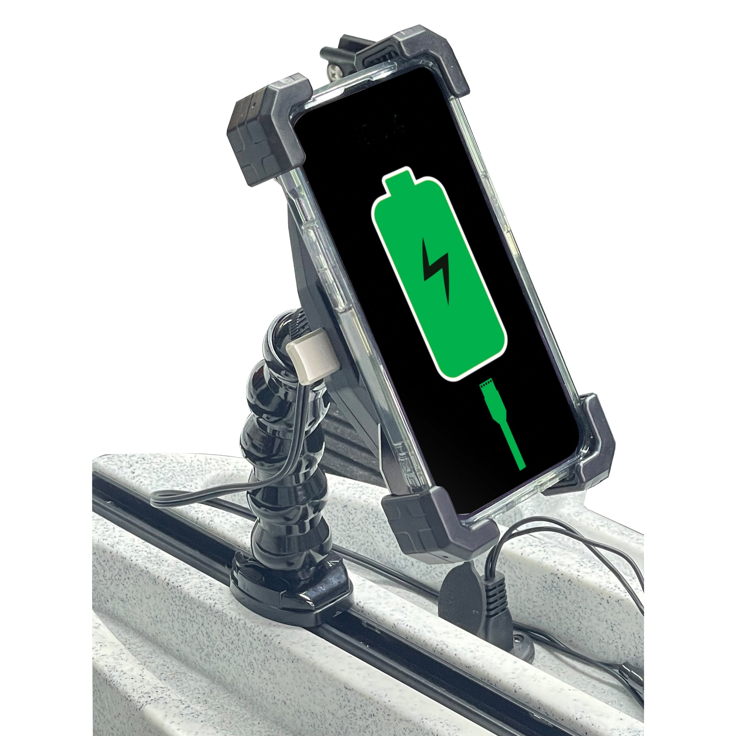 YP-MPWC Chargeur rapide sans fil pour téléphone portable 12 volts (15W) | Utilisation d'une seule main | Support d'action à col de cygne réglable à 360 degrés