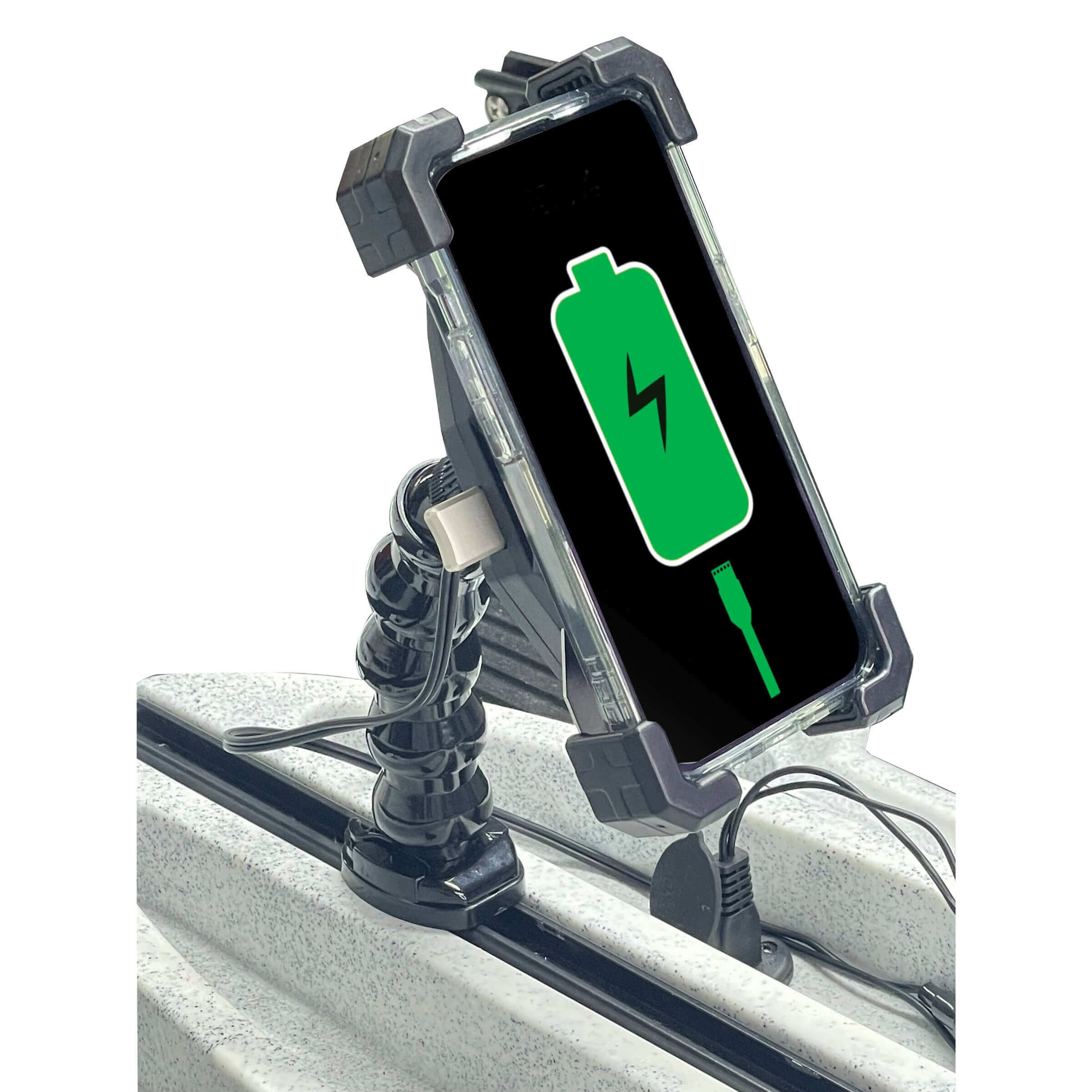 YP-MPWC Chargeur rapide sans fil pour téléphone portable 12 volts (15W) | Utilisation d'une seule main | Support d'action à col de cygne réglable à 360 degrés