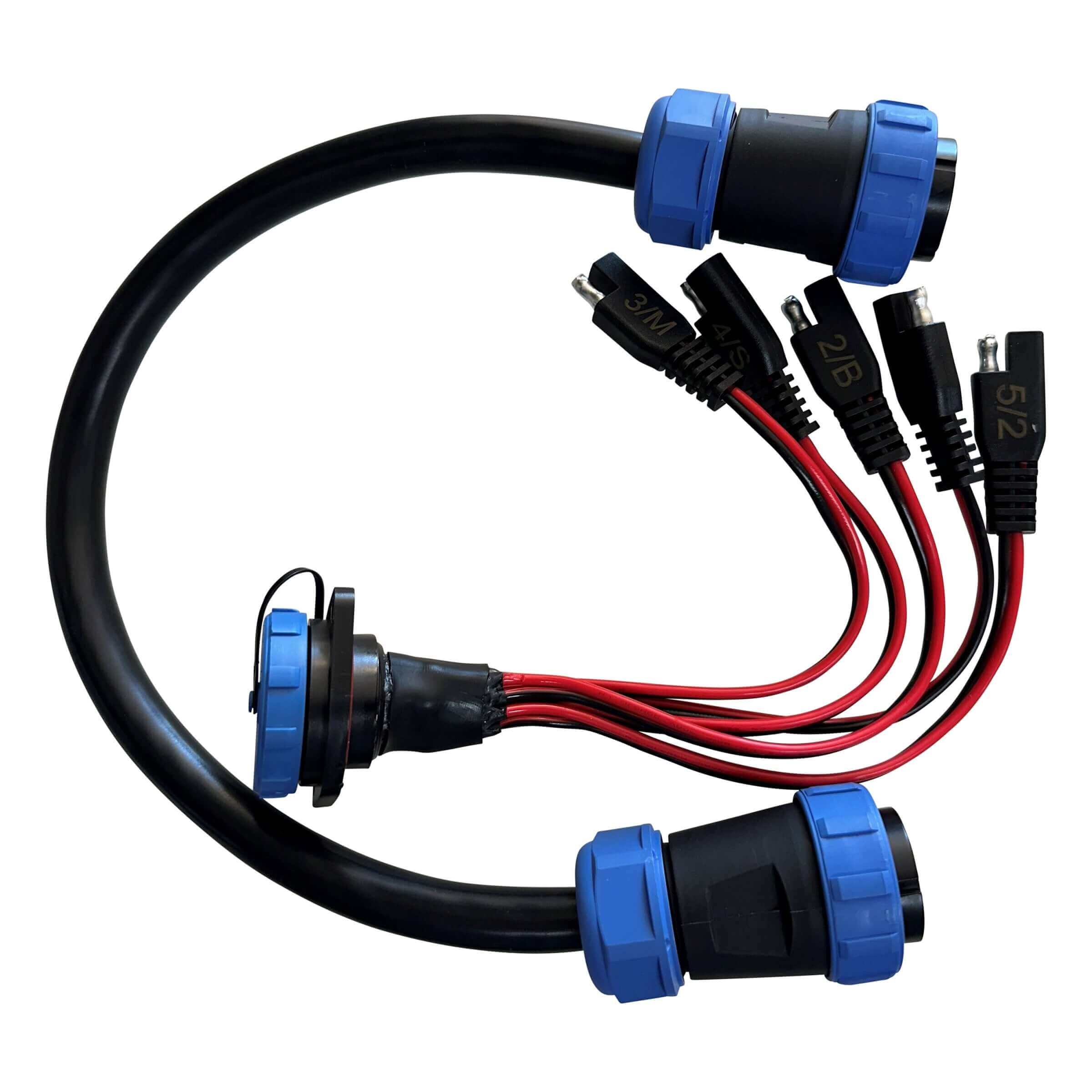 Kit de cavaliers à déconnexion rapide, étanche, 5 circuits, montage sur panneau et faisceau de cavaliers à deux fiches (YP-QD5X-18K)