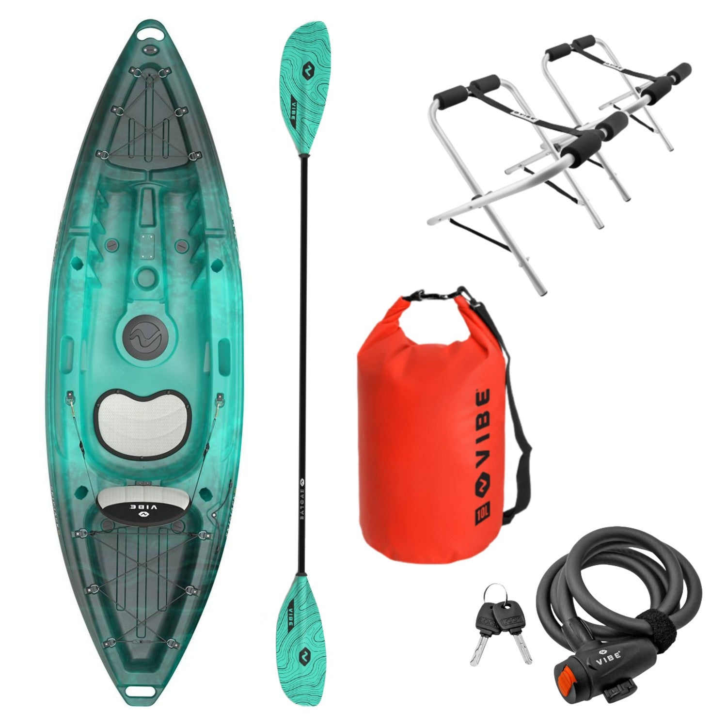 Skipjack 90 + Evolve Adjustable Paddle + Cable Lock + Kayak Stands