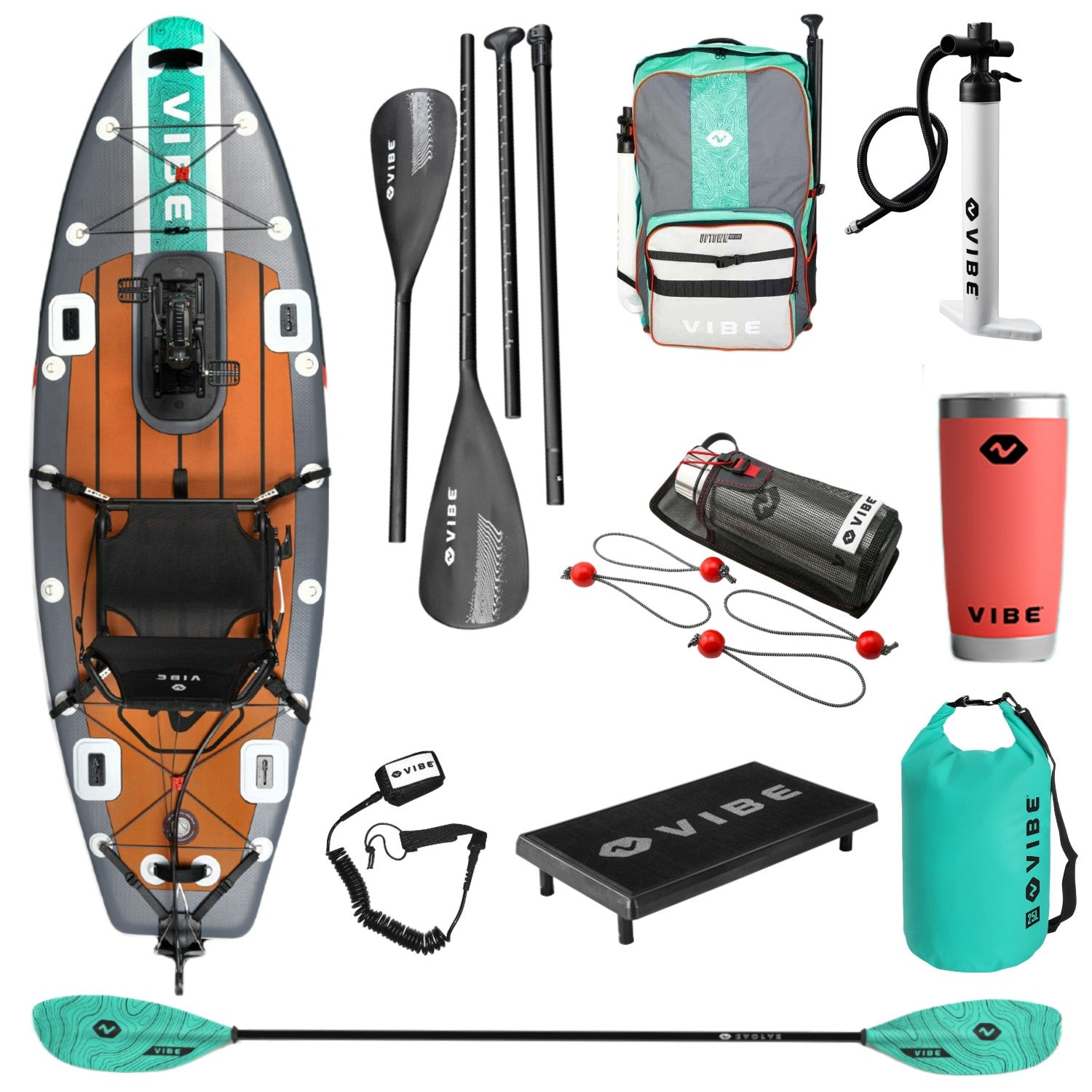 Uptown 100 Lite + Evolve adjustable Paddle + 25L Dry Bag + 30oz Tumbler + Mesh Bottle Holder + Summit Perch