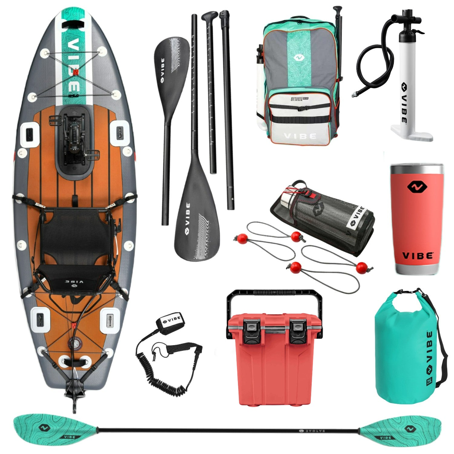 Uptown 100 Lite + Evolve adjustable Paddle + 25L Dry Bag + 30oz Tumbler + Mesh Bottle Holder + 20 Quart Cooler