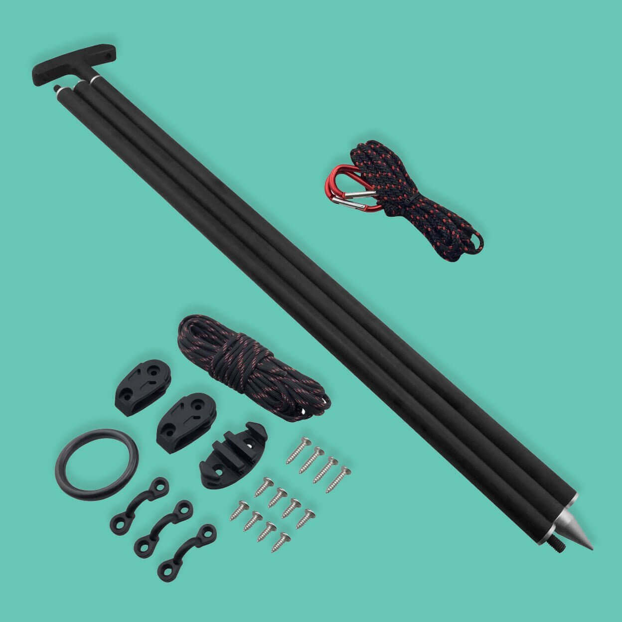Ensemble de perches d'ancrage - chariot et perche d'ancrage en fibre de verre de 7 pieds - Vibe Kayaks