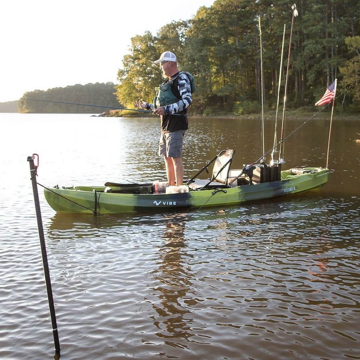 Ensemble de perches d'ancrage - chariot et perche d'ancrage en fibre de verre de 7 pieds - Vibe Kayaks