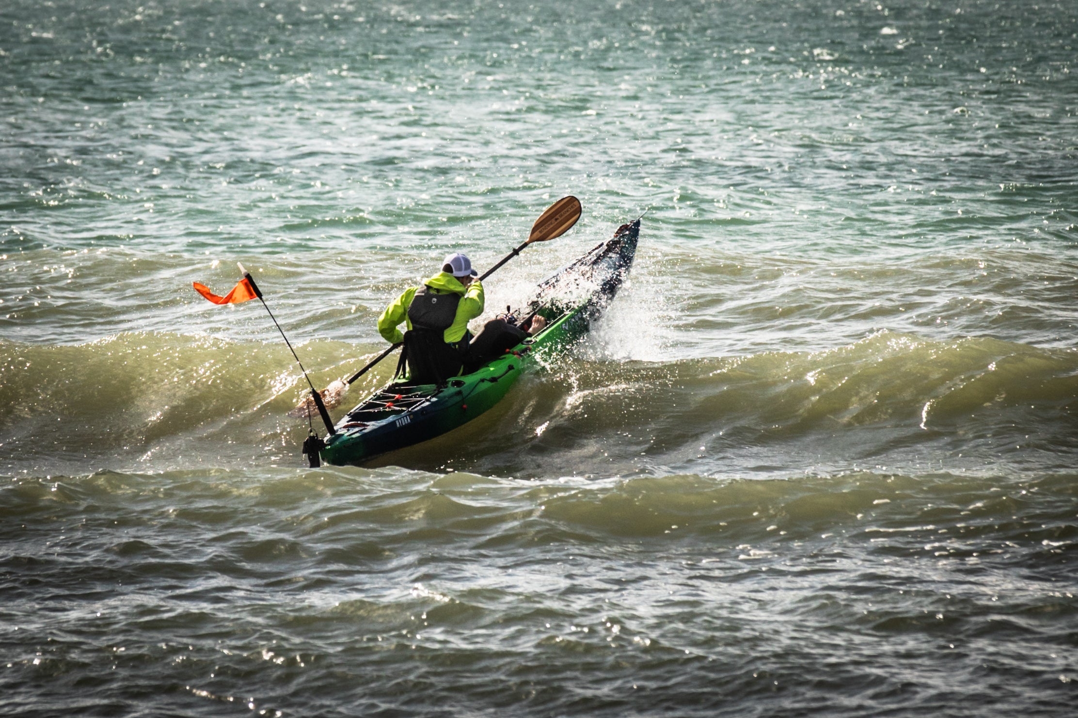 Hydra 130 + 40% off accessories bundle! Including: Ember Carbon Paddle + Kayak Stand + 30 oz Tumbler + Mesh Tackle Tray Sleeve + Anchor Trolley + 25L Dry Bag