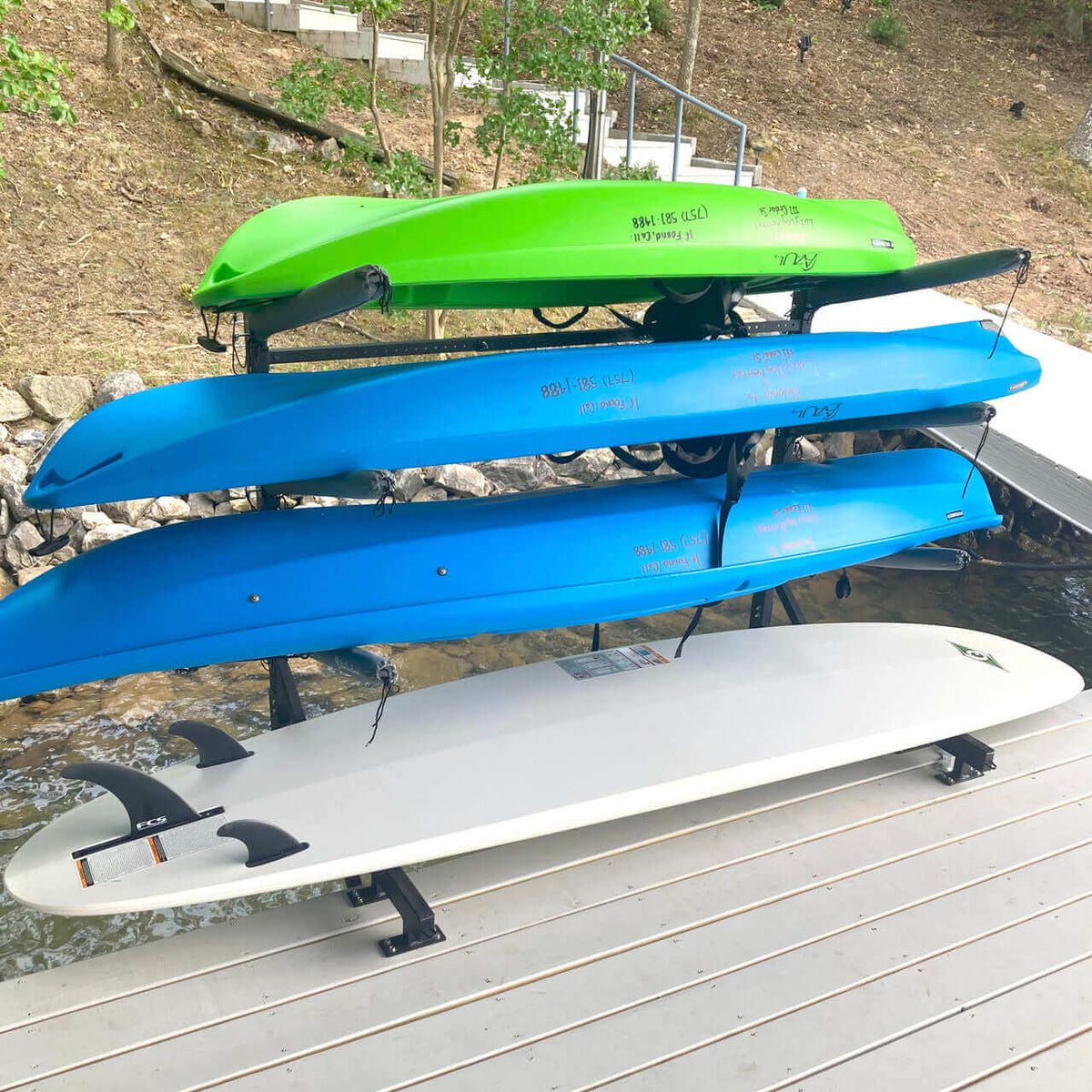 Dock O Rack Chesapeake Kayak Storage | Adjustable Dock Rack | Over The Water | 4 L ...