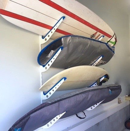 Adjustable Surfboard Wall Rack | 4 Boards | Durable Rubber Arms - Vibe Kayaks