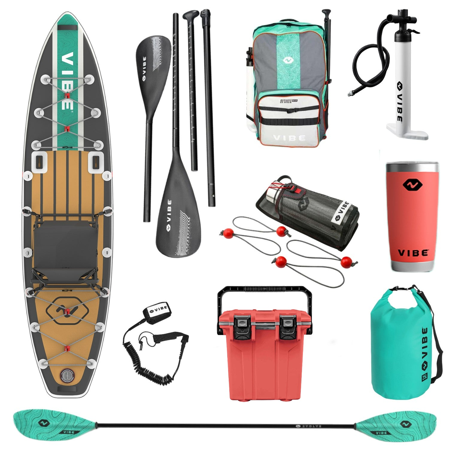 Cubera 125 Lite + Evolve adjustable Paddle + 25L Dry Bag + 30oz Tumbler + Mesh Bottle Holder + 20 Quart Cooler