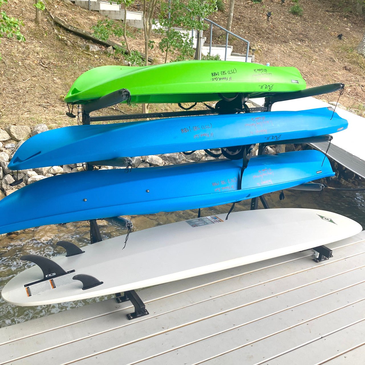 G - Kayak Dock Storage Rack | Adjustable Levels | Over The Water - Vibe Kayaks