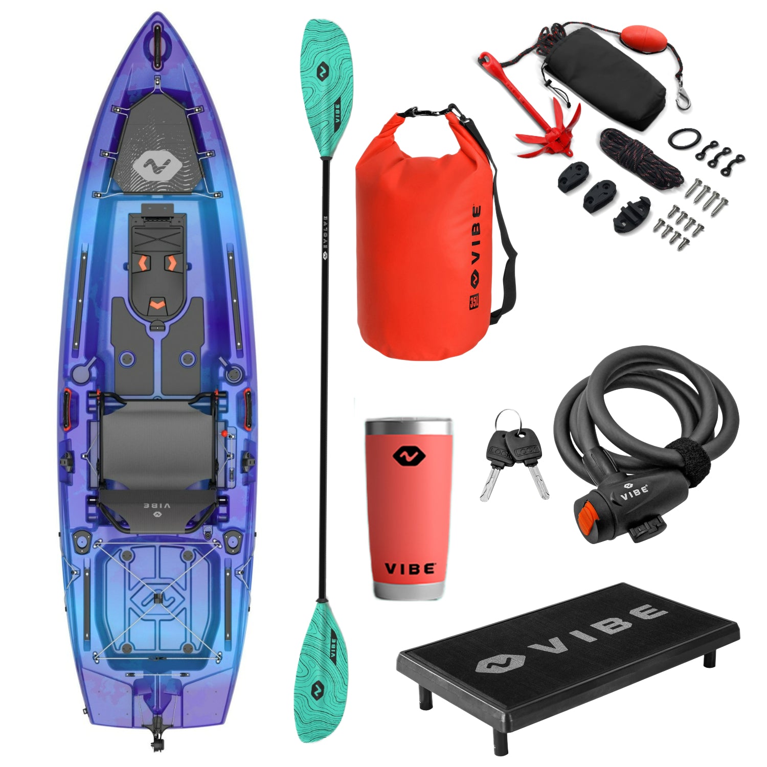 Makana 100 + Summit Perch + 35L Dry Bag + Evolve adjustable Paddle + 30oz Tumbler + Cable Lock + Anchor Trolley Kit